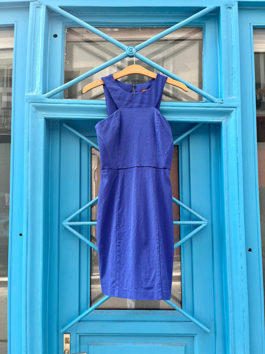 La robe bleue cintrée, COMPTOIR DES COTONNIERS, taille 36
